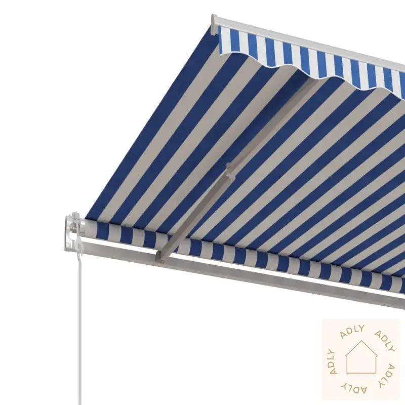 Automatisk Uttrekkbar Markise 500X350 Cm Blå Og Hvit