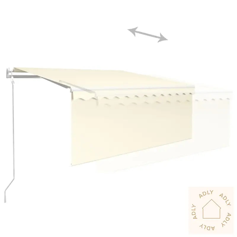Automatisk Uttrekkbar Markise Med Rullegardin 3X2,5 M Kremhvit
