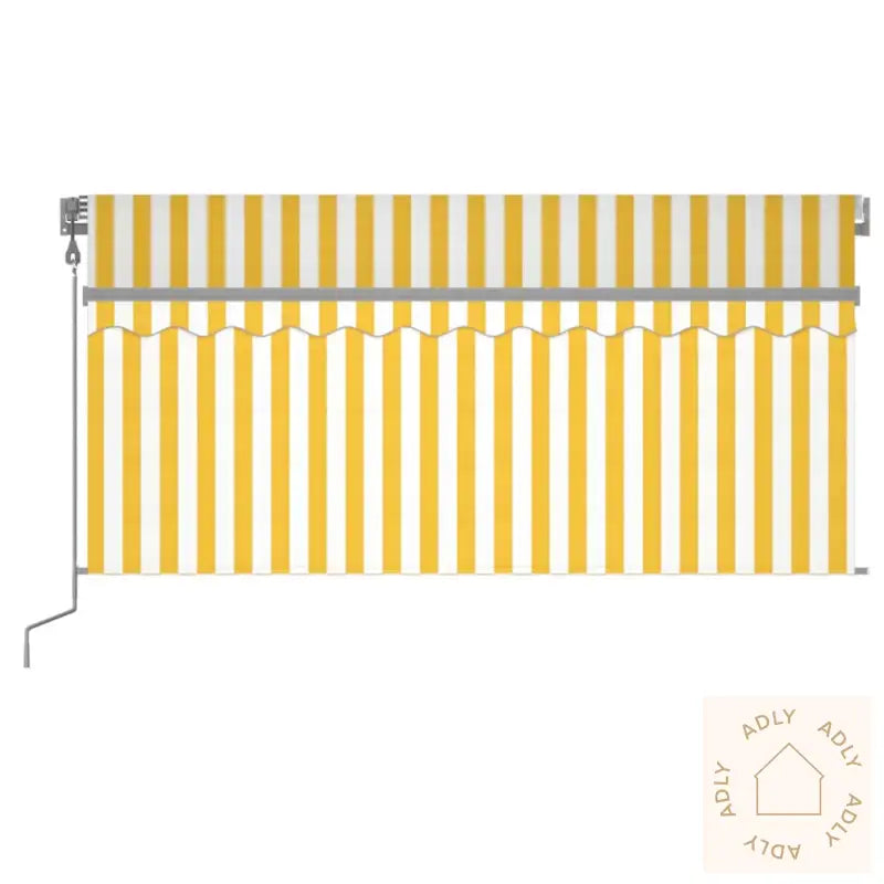 Automatisk Markise Rullegardin Led Vindsensor 3X2,5 M Gul Hvit