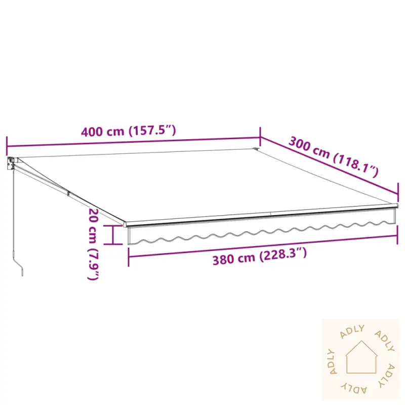 Manuell Uttrekkbar Markise Brun 400X300 Cm