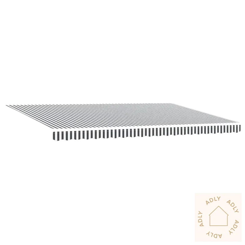 Stripet markise i pulverlakkert aluminium for utendørs hagemøbler og terrassen