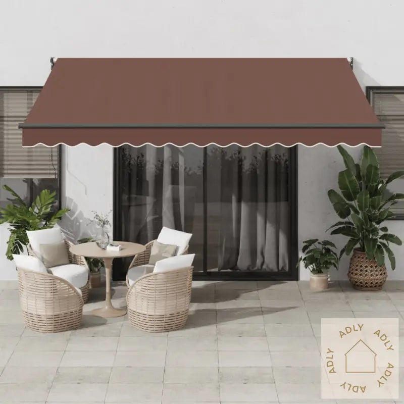 Manuell Uttrekkbar Markise Brun 400X300 Cm
