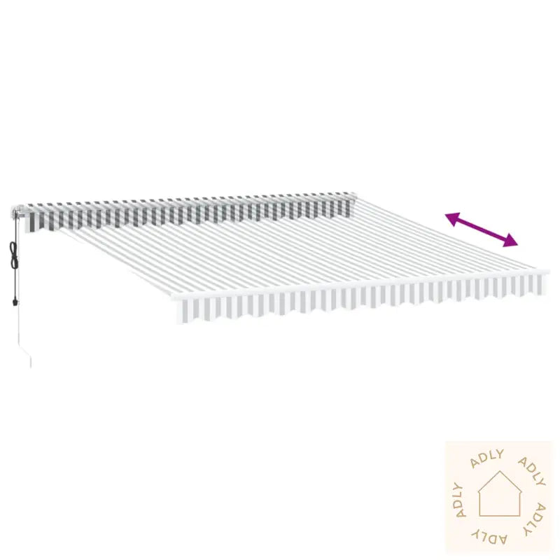 Automatisk Uttrekkbart Markise Antrasitt Og Hvit 400X350 Cm