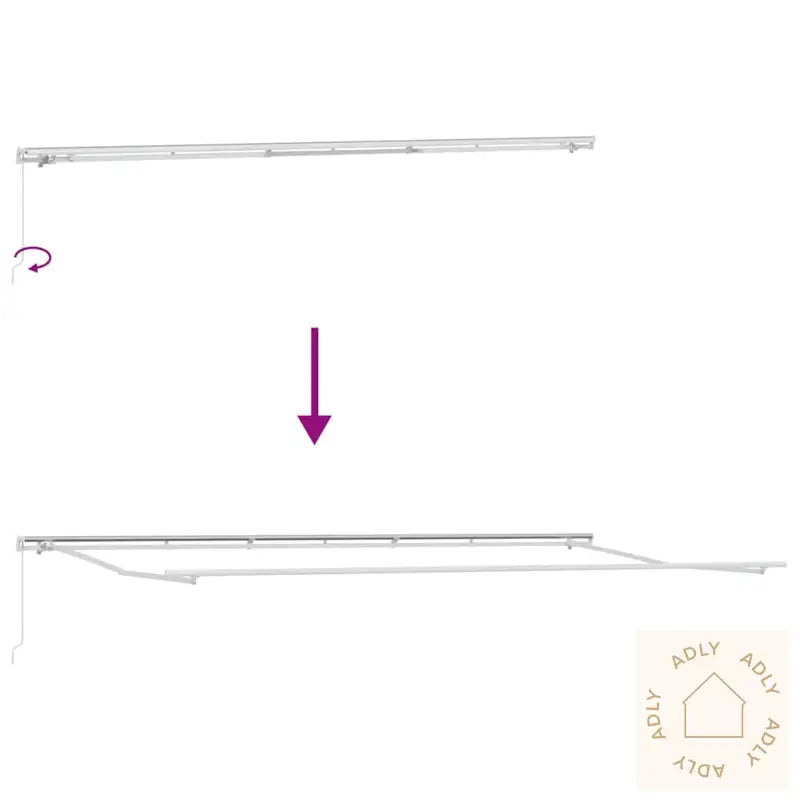 Manuell Uttrekkbar Markise Antrasitt Og Hvit 600X300 Cm