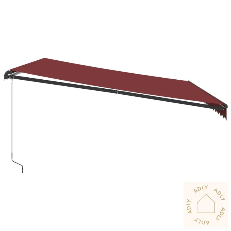Manuell Uttrekkbar Markise Med Led Burgunder 450X350 Cm
