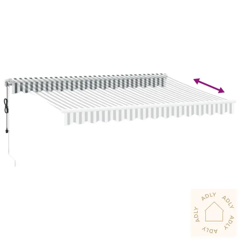 Automatisk Uttrekkbar Markise Antrasitt Og Hvit 350X250 Cm