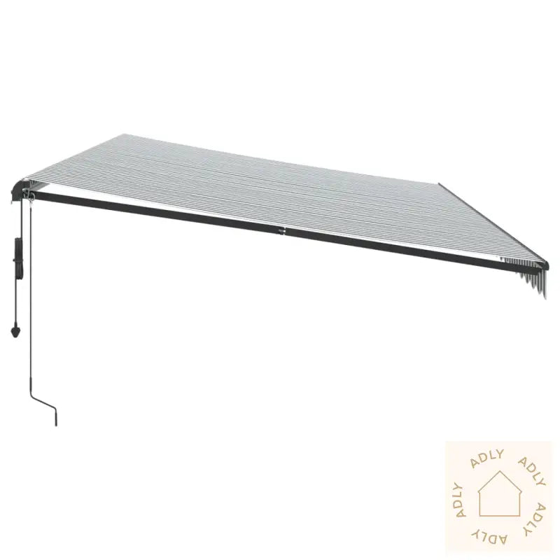 Automatisk Uttrekkbar Markise Antrasitt Og Hvit 600X350 Cm