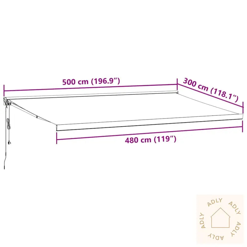 Automatisk Uttrekkbar Markise Brun 500X300 Cm