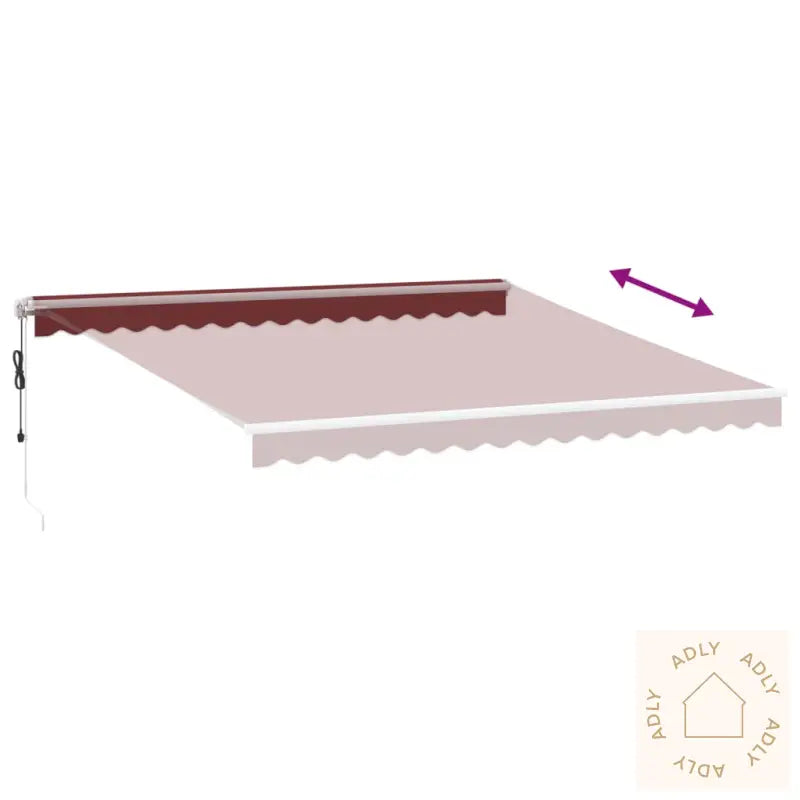 Automatisk Uttrekkbar Markise Med Led Burgunder 400X350 Cm