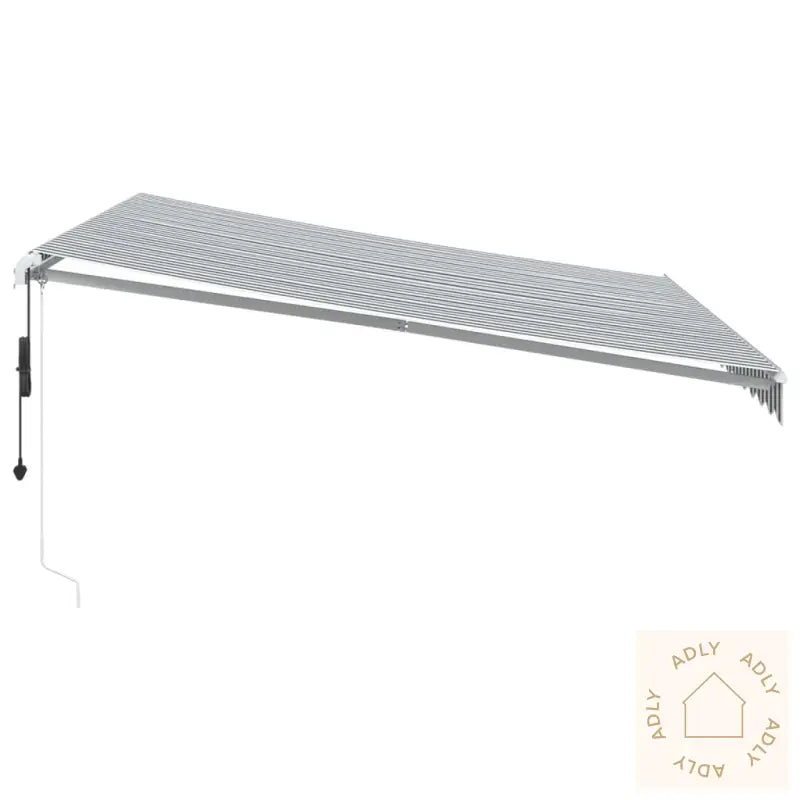 Automatisk Uttrekkbart Markise Antrasitt Og Hvit 400X350 Cm