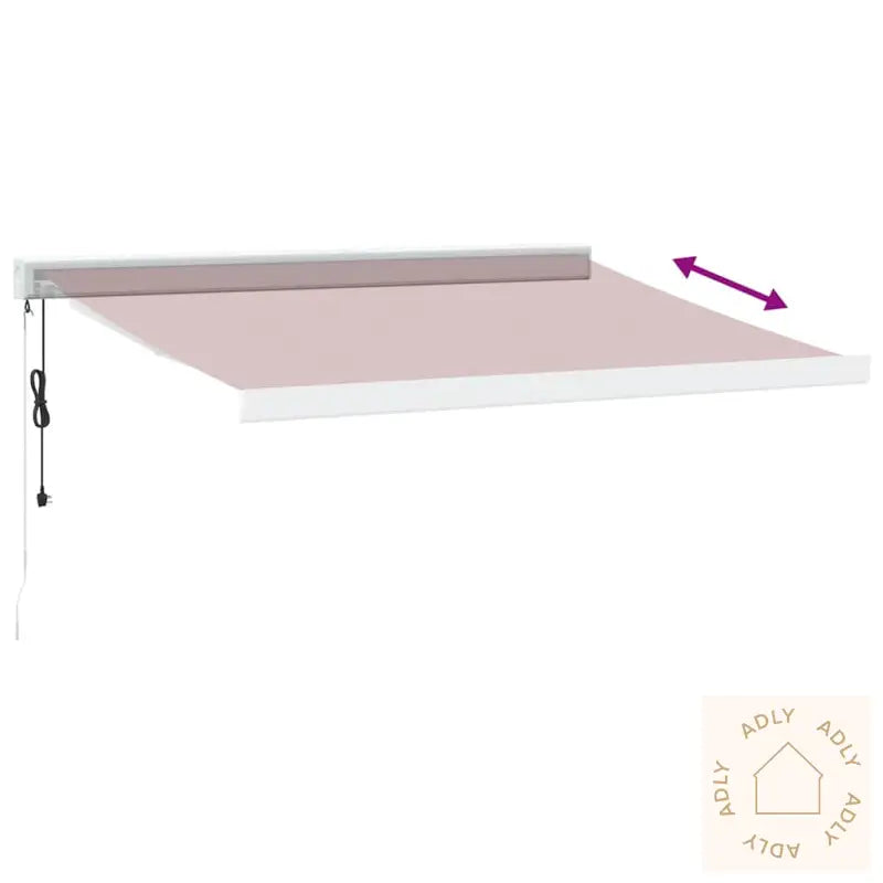 Automatisk Uttrekkbar Markise Med Led Burgunder 350X250 Cm