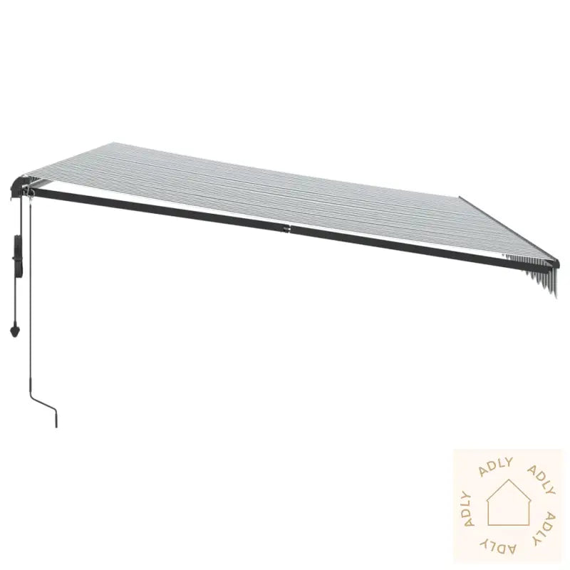 Automatisk Uttrekkbar Markise Led Antrasitt Og Hvit 500X350 Cm