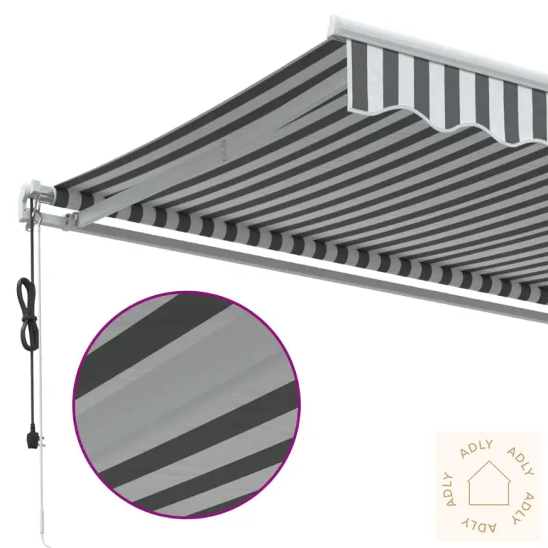Automatisk Uttrekkbar Markise Antrasitt Og Hvit 350X250 Cm