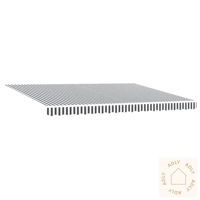 Stripet uttrekkbar markise i pulverlakkert aluminium for hagemøbler og terrasse