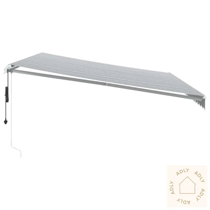 Automatisk Uttrekkbart Markise Antrasitt Og Hvit 500X350 Cm