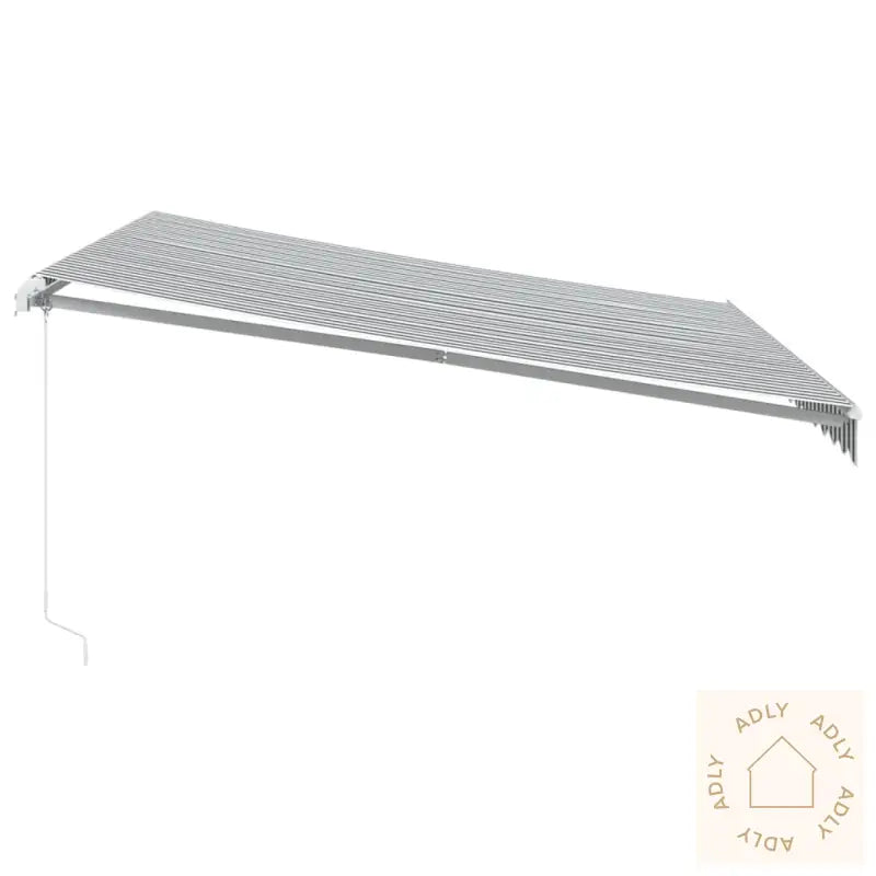 Manuell Uttrekkbar Markise Antrasitt Og Hvit 400X350 Cm