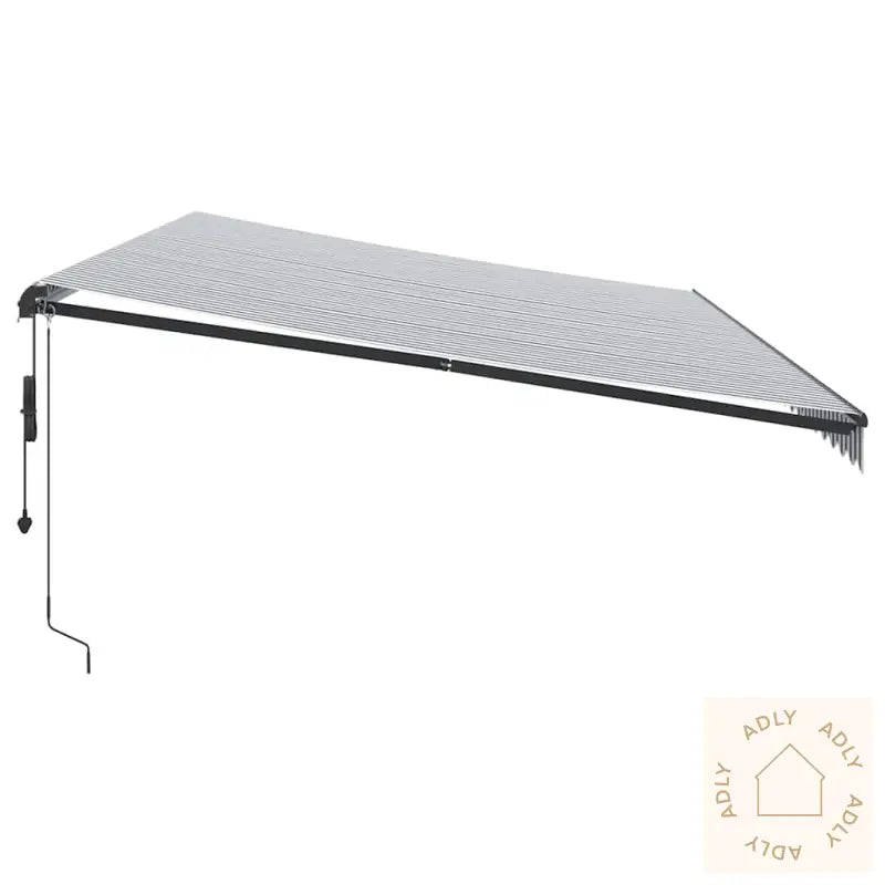 Automatisk Uttrekkbar Markise Led Antrasitt Og Hvit 600X300 Cm