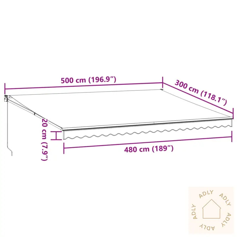 Manuell Uttrekkbar Markise Brun 500X300 Cm