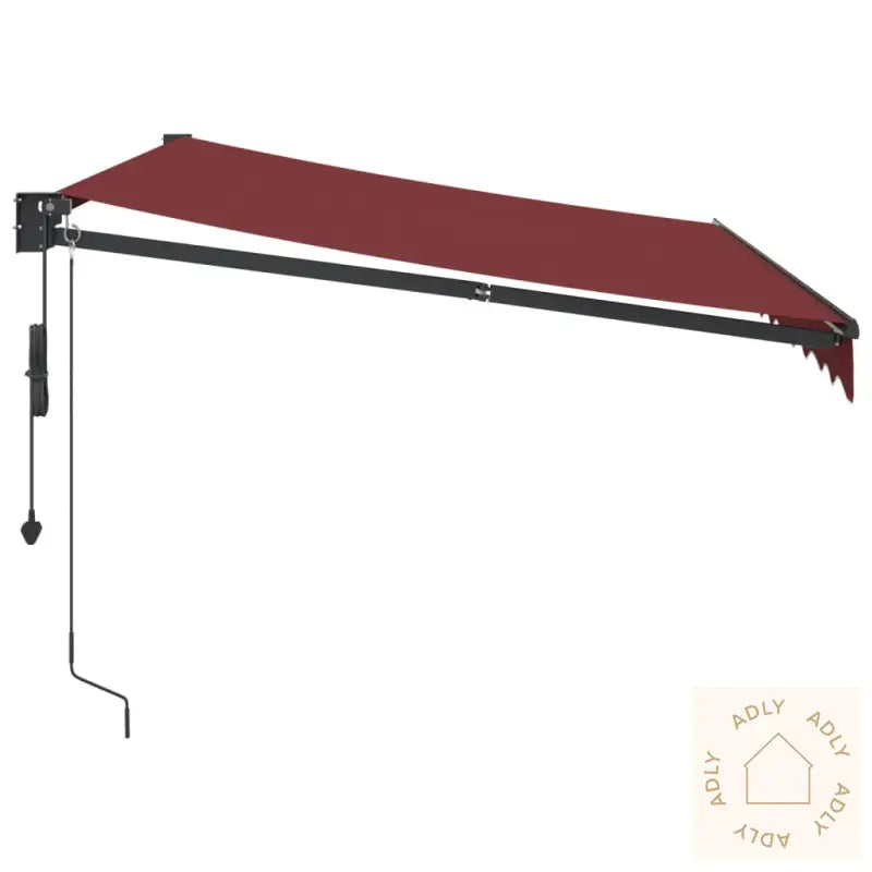 Automatisk Uttrekkbar Markise Med Led Burgunder 300X250 Cm