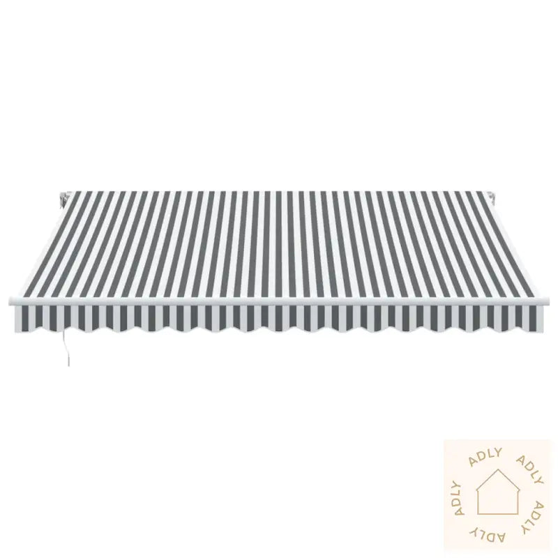 Manuell Uttrekkbar Markise Antrasitt Og Hvit 400X350 Cm