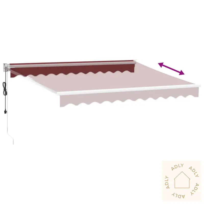 Automatisk Uttrekkbar Markise Med Led Burgunder 300X250 Cm