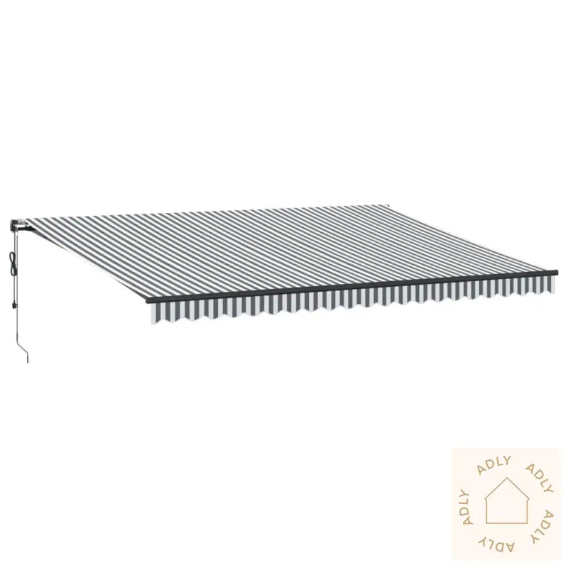 Automatisk Uttrekkbar Markise Led Antrasitt Og Hvit 500X300 Cm
