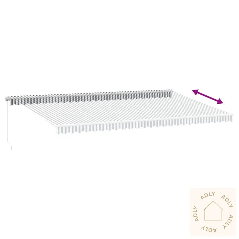 Manuell Uttrekkbar Markise Antrasitt Og Hvit 600X300 Cm