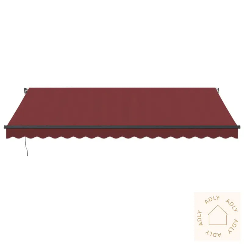 Manuell Uttrekkbar Markise Med Led Burgunder 450X350 Cm