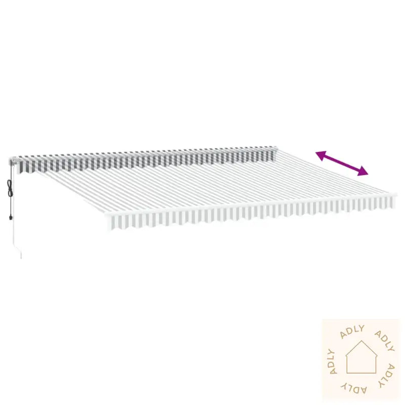 Automatisk Uttrekkbart Markise Antrasitt Og Hvit 500X300 Cm