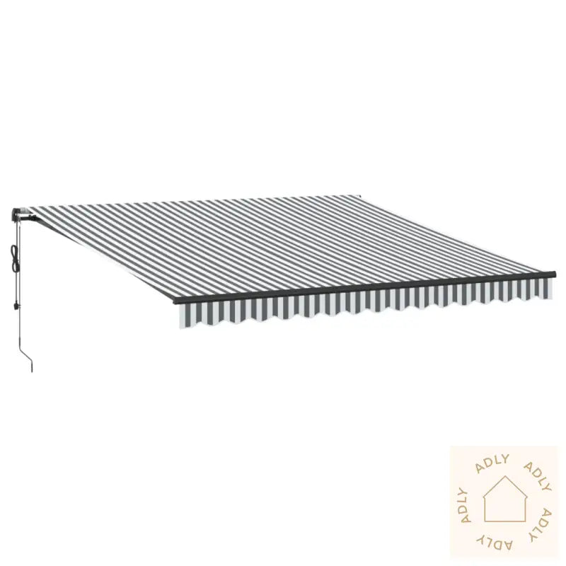 Automatisk Uttrekkbar Markise Led Antrasitt Og Hvit 400X300 Cm