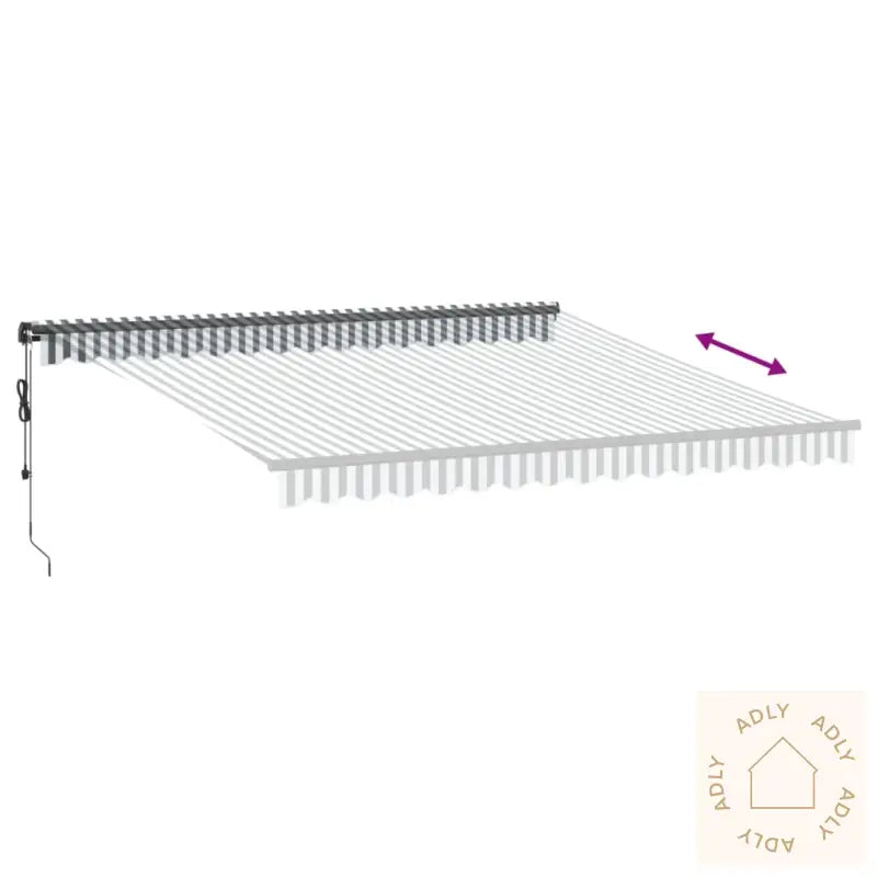 Automatisk Uttrekkbart Markise Antrasitt Og Hvit 400X350 Cm