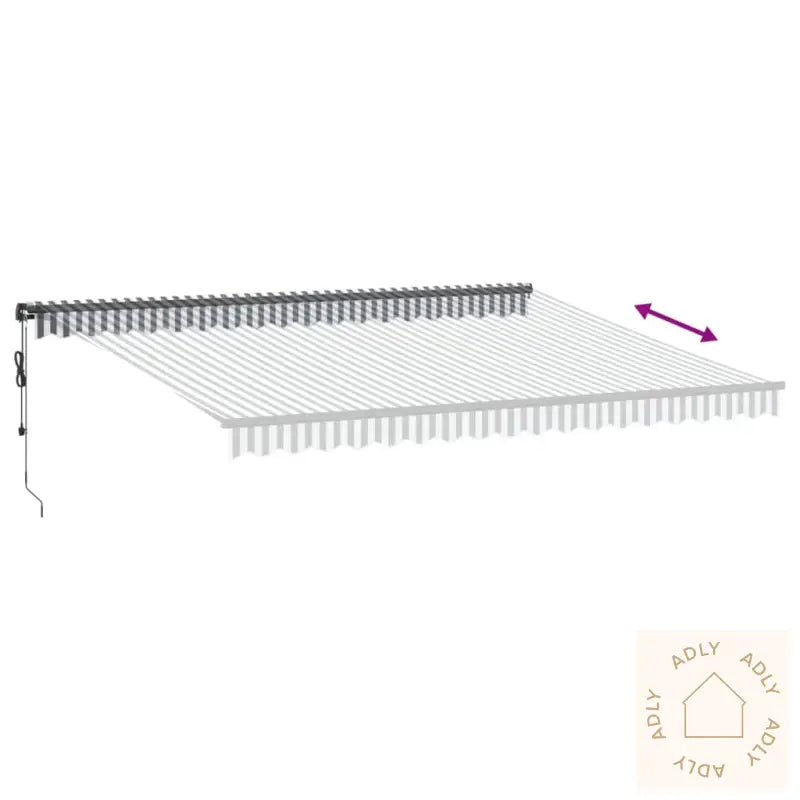 Automatisk Uttrekkbar Markise Led Antrasitt Og Hvit 450X300 Cm