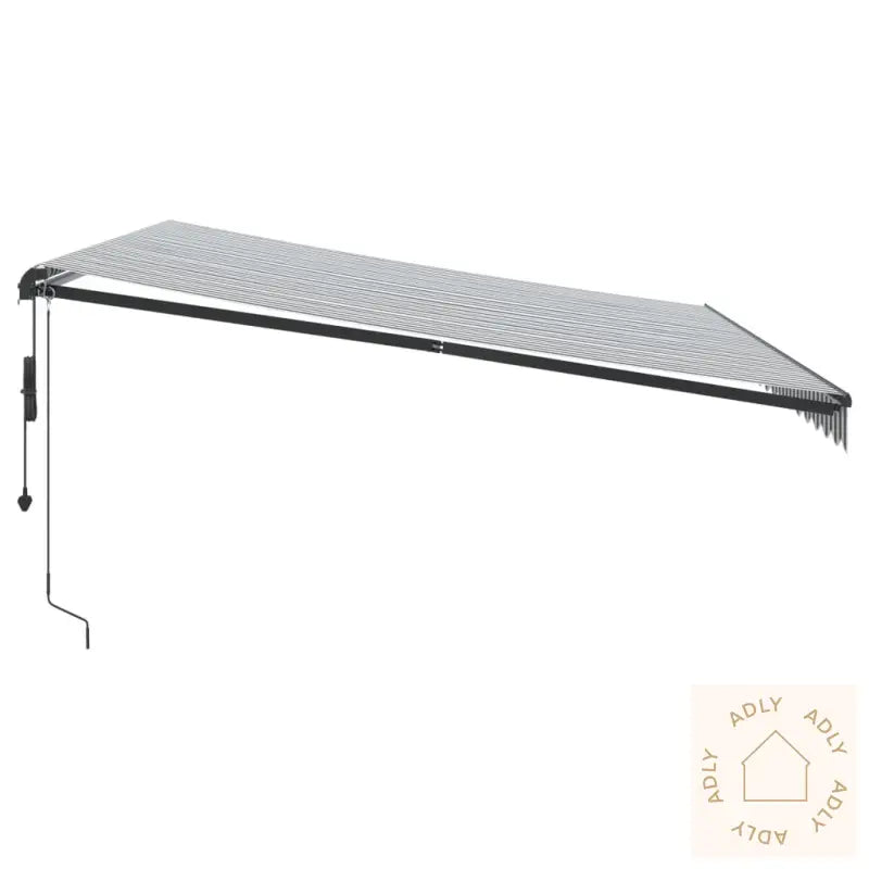 Automatisk Uttrekkbar Markise Led Antrasitt Og Hvit 450X300 Cm
