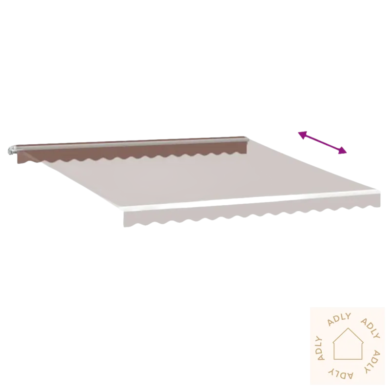 Uttrekkbare markisen i pulverlakkert aluminium med scalloped edge for hagemøbler