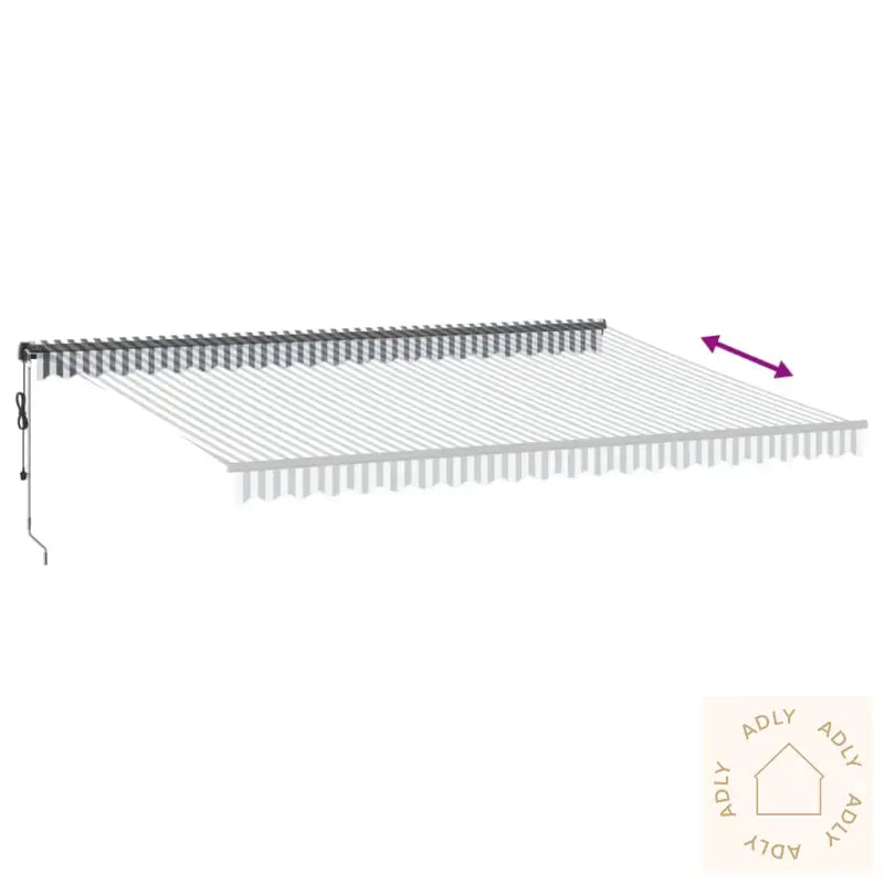 Automatisk Uttrekkbar Markise Led Antrasitt Og Hvit 500X300 Cm