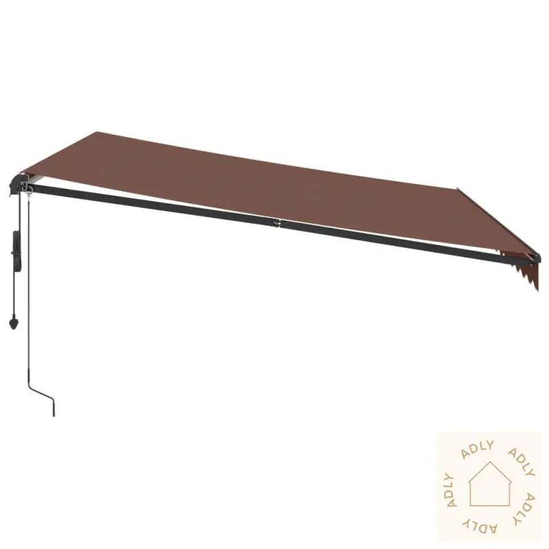 Automatisk Uttrekkbar Markise Med Led Brun 400X350 Cm