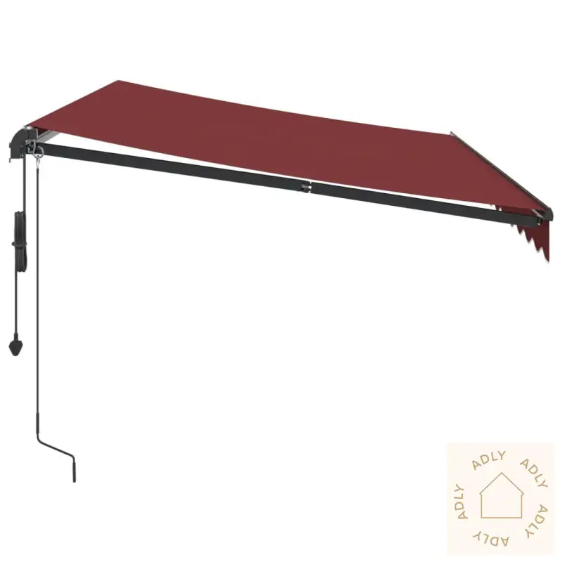 Automatisk Uttrekkbar Markise Med Led Burgunder 350X250 Cm