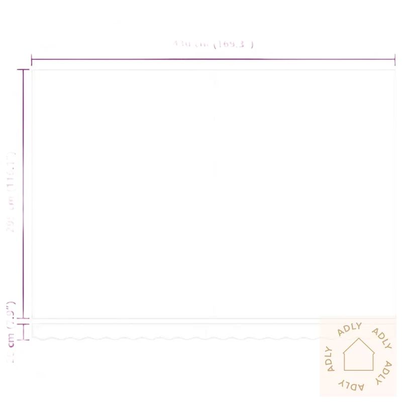 Bild av utstrekbare markisen i pulverlakkert aluminium med hvit skjerm og dimensjoner