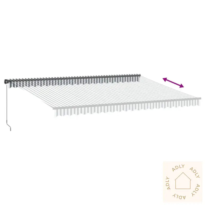 Manuell Uttrekkbar Markise Antrasitt Og Hvit 500X350 Cm