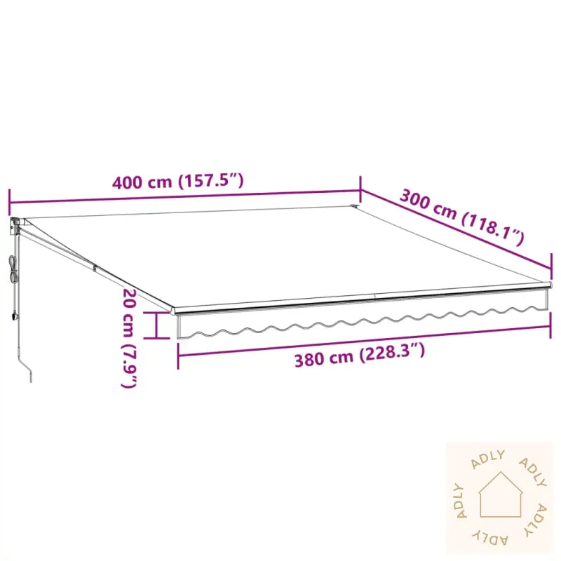 Automatisk Uttrekkbart Markise Brun 400X300 Cm