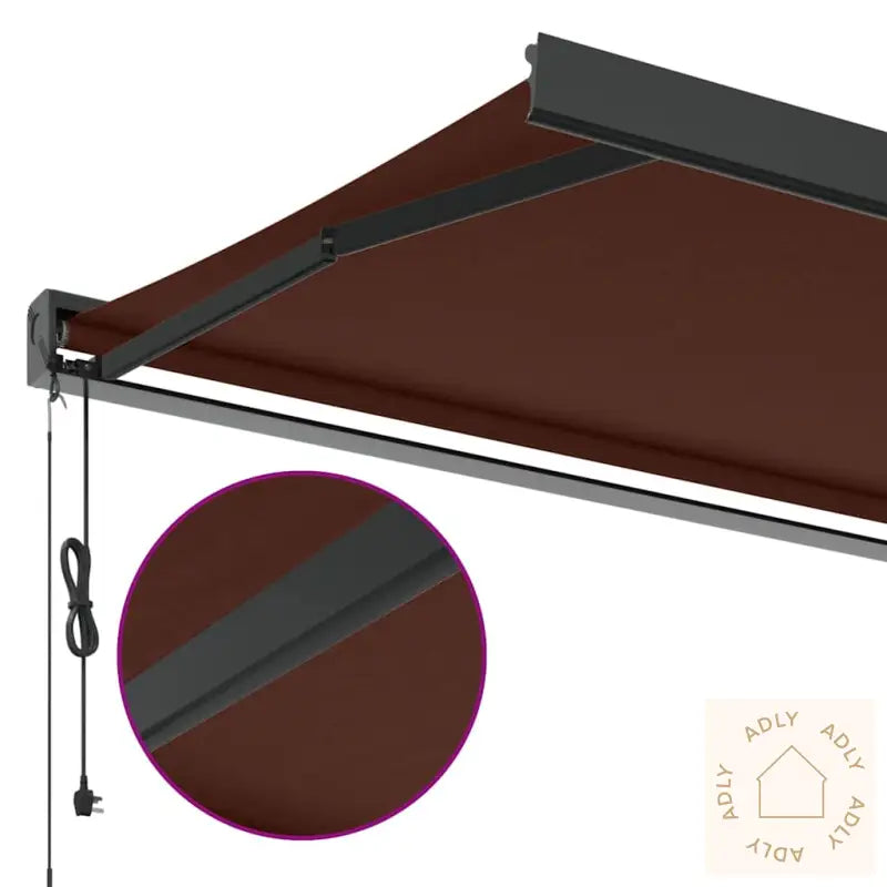 Automatisk Uttrekkbar Markise Brun 350X250 Cm
