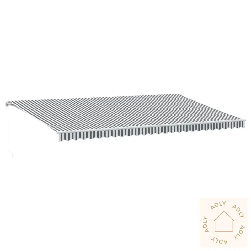 Manuell Uttrekkbar Markise Antrasitt Og Hvit 600X350 Cm