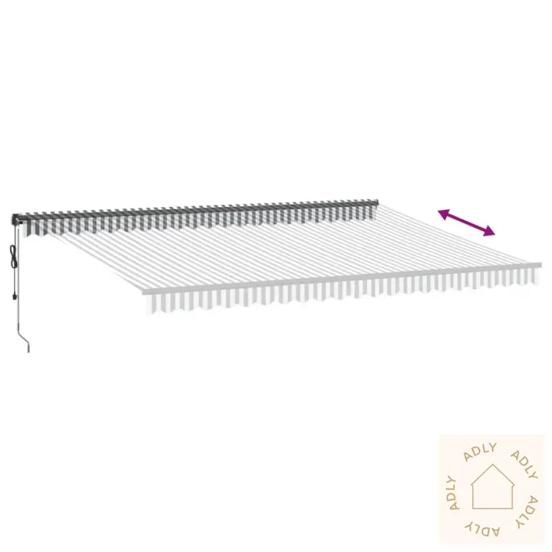 Automatisk Uttrekkbar Markise Led Antrasitt Og Hvit 500X350 Cm