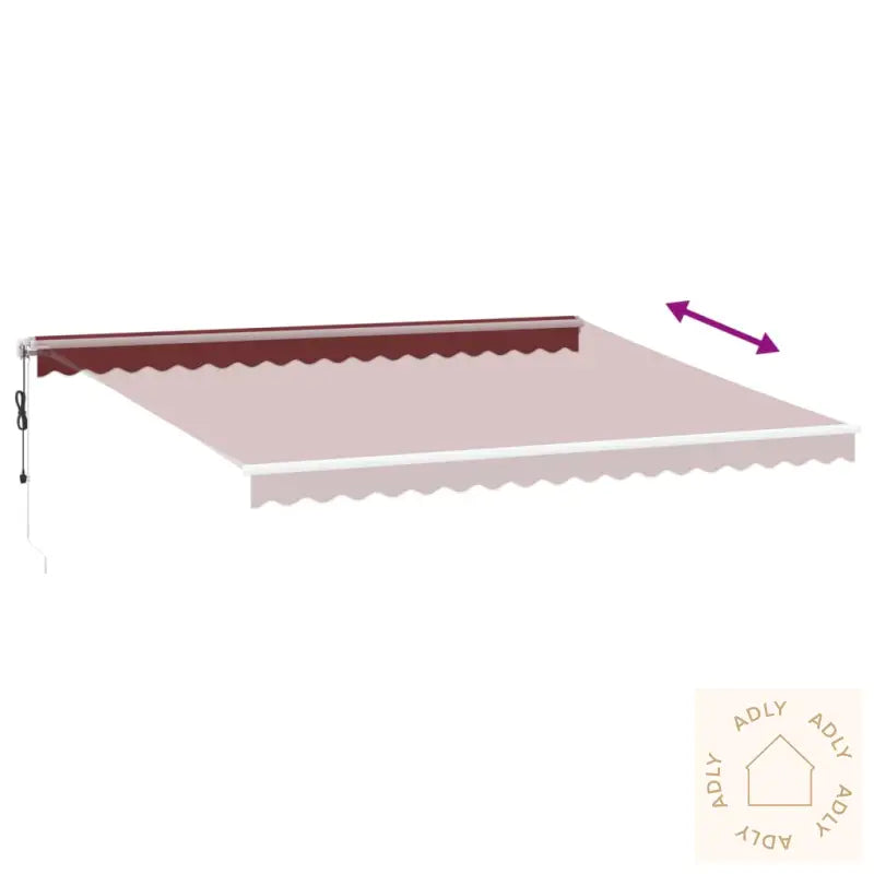 Automatisk Uttrekkbar Markise Med Led Burgunder 450X350 Cm