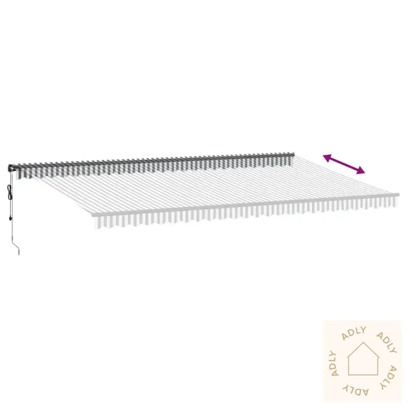 Automatisk Uttrekkbar Markise Led Antrasitt Og Hvit 600X300 Cm