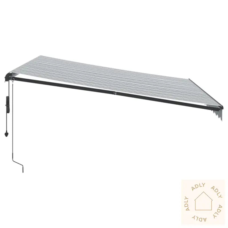 Automatisk Uttrekkbart Markise Antrasitt Og Hvit 400X350 Cm