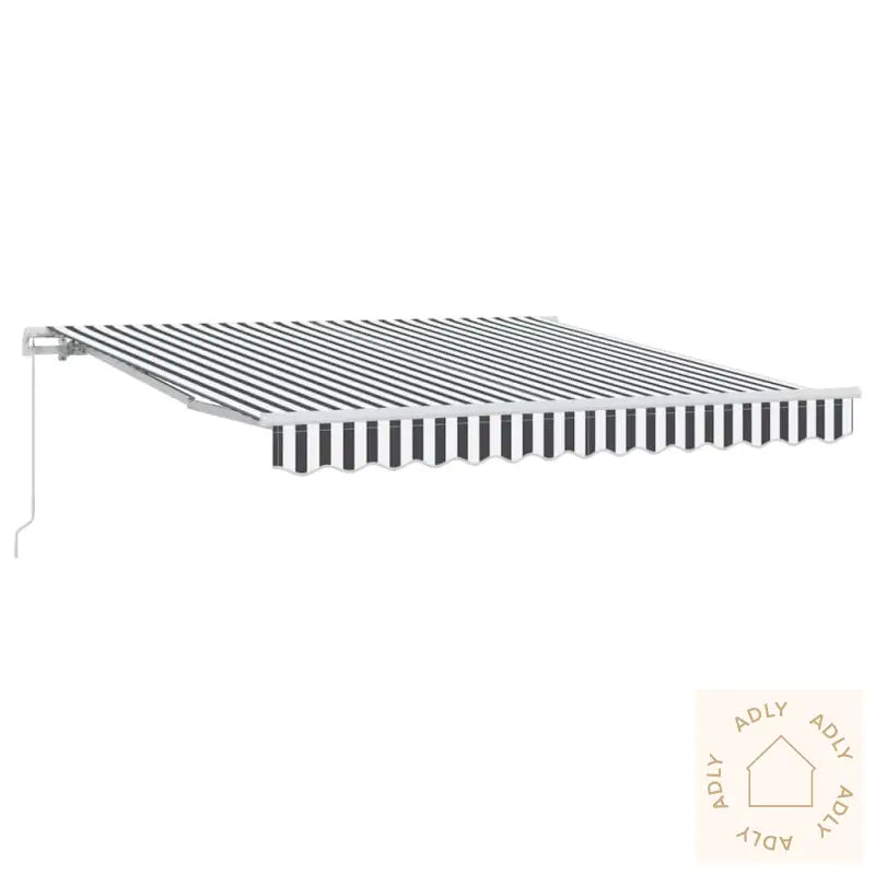 Manuell Uttrekkbar Markise Antrasitt Og Hvit 300X250 Cm