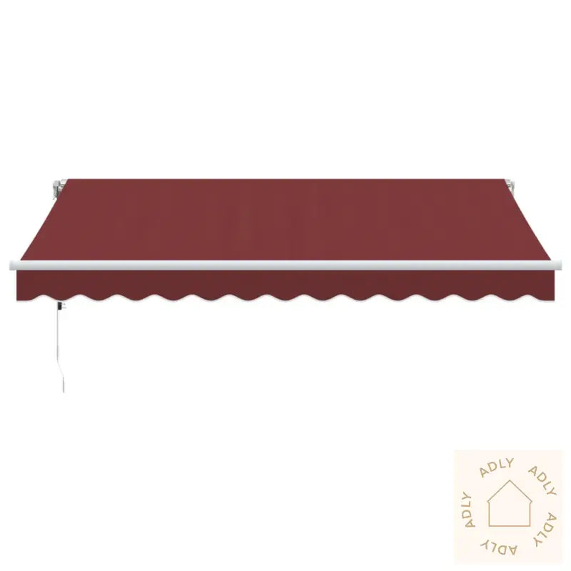 Automatisk Uttrekkbar Markise Med Led Burgunder 350X250 Cm