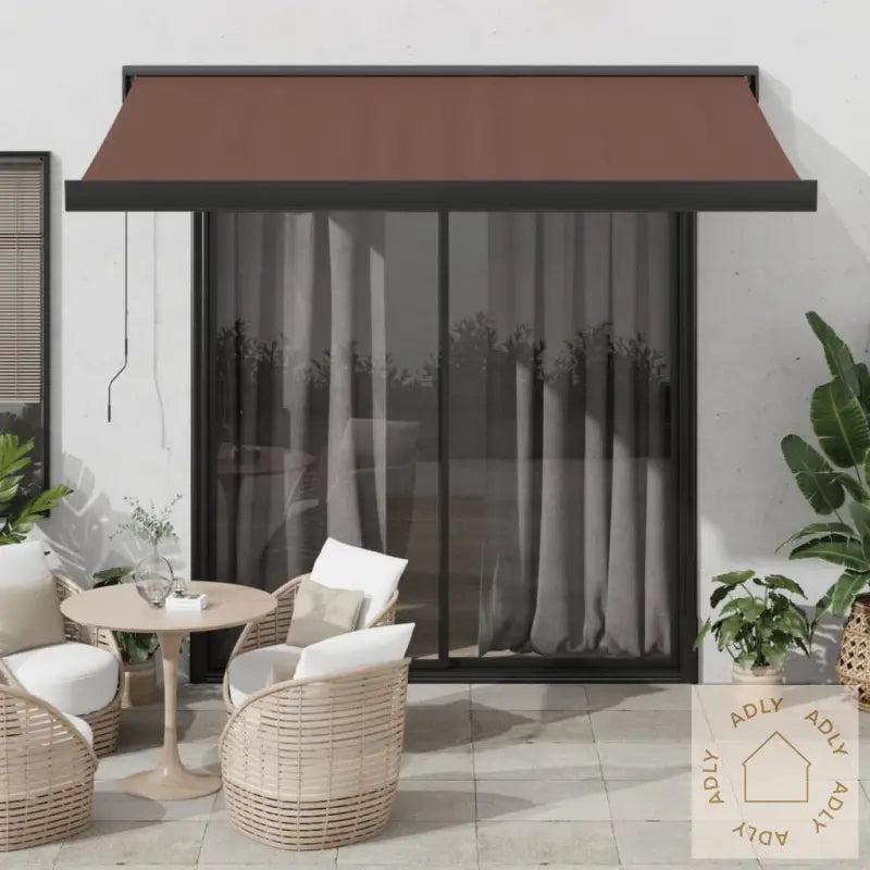 Manuell Uttrekkbar Markise Brun 350X250 Cm