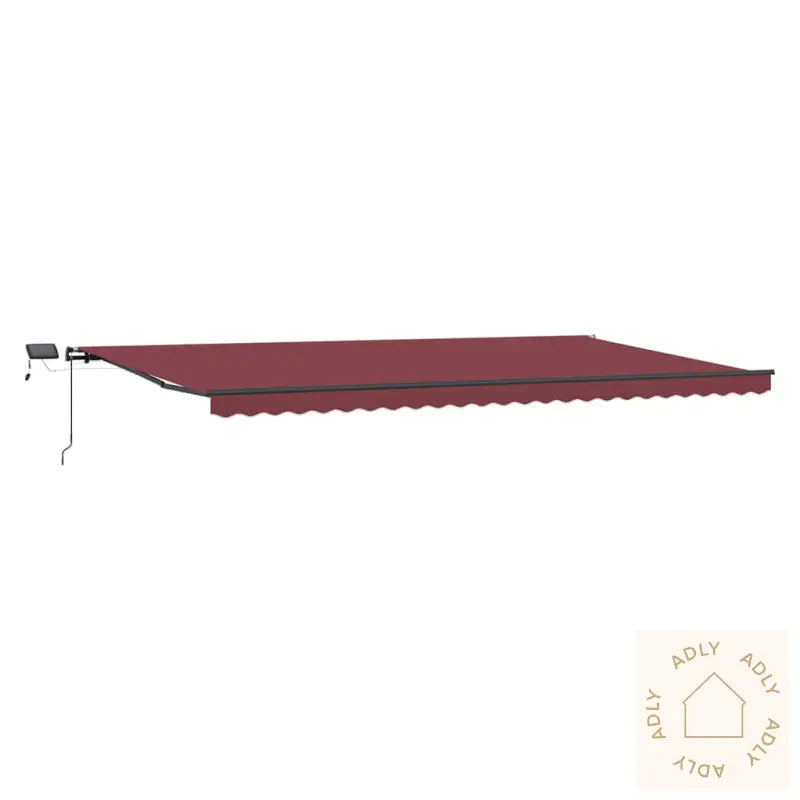 Manuell Uttrekkbar Markise Med Led Burgunder 600X300 Cm